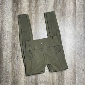 lululemon High Rise Dark Olive Green All The Right Places Pant 28” Size 6